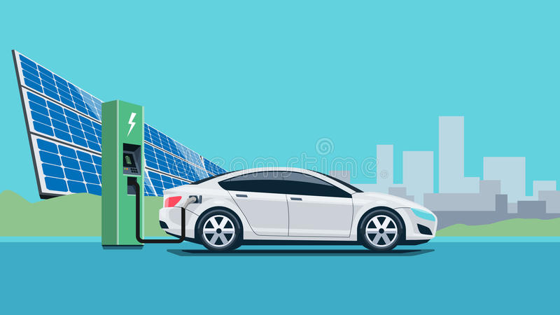 Solar Panels And EV Stations